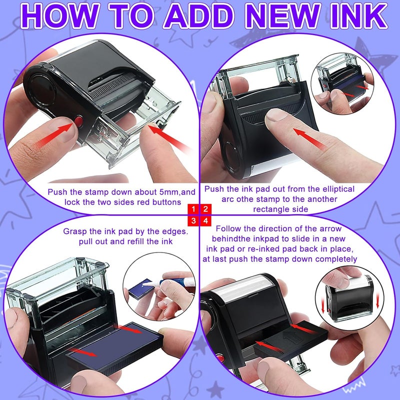 Bertiveny Complete Together in Class Stamps Teacher Stamps for Classroom Grading Teacher Self-Inking Stamps for School Classroom Supplies,Complete Together Stamps Purple - Image 2